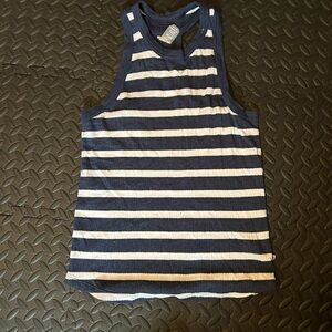 Mountain Hardwear Blue and White Striped Top